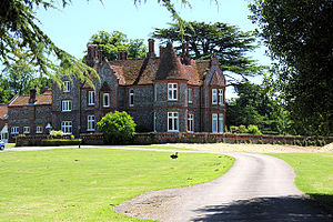 Bradfield Hall today: it was rebuilt in brick and flint in 1857