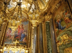 The glittering chapel of St John the Baptist in the Jesuit church of São Roque