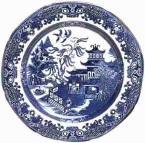 A modern willow-pattern plate