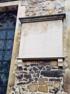 The memorial plaque to Anna Maria Vassa, aged four