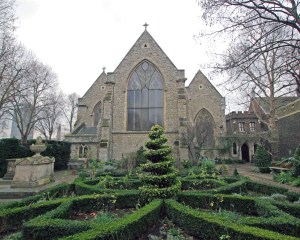 The church from the garden.