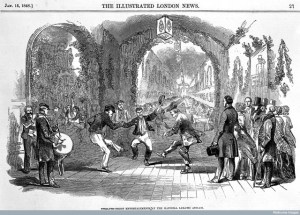 The happy inmates of the Hanwell asylum enjoy Twelfth Night, while middle-class visitors look on approvingly. Credit: Wellcome Library, London. Wellcome Images images@wellcome.ac.uk http://wellcomeimages.org The twelth night entertainment in Hanwell Lunatic Asylum. 1848 Illustrated London News Published: 1848 Copyrighted work available under Creative Commons Attribution only licence CC BY 4.0 http://creativecommons.org/licenses/by/4.0/