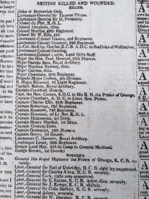 The provisional casualty list.