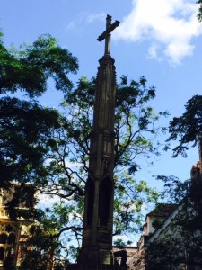Basil Champneys' cross, in All Saints' Garden.