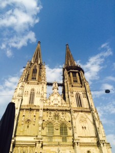 The view of the cathedral from a conveniently placed restaurant.