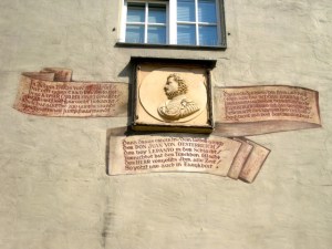The memorial to Don John of Austria: the verses mention the 'beautiful Barbara'.