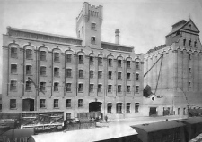 Foster's Mill by the railway, about 1922. Credit: Cambridgeshire Collection.