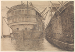 H.M.S. Bellerophon a hulk at Portsmouth Harbour. Credit: National Maritime Museum.