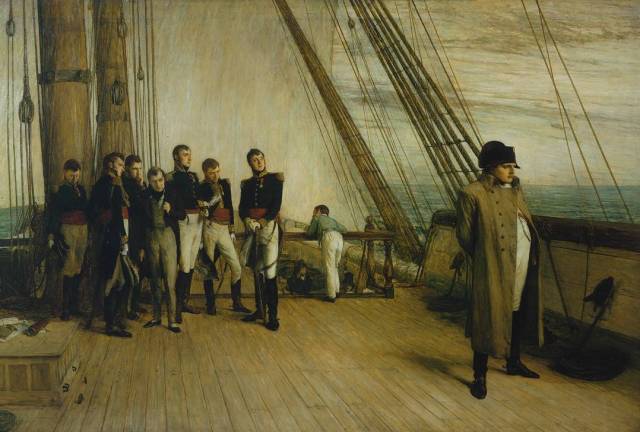 The most famous image of 'Napoleon on Board the Bellerophon' was exhibited in 1880 by Sir William Quiller Orchardson. Credit: Tate Britain.