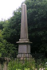 The nineteenth-century monument at Nine Wells.
