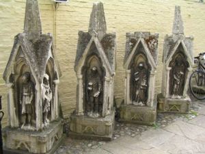 The pinnacles from the fountain, removed to the Folk Museum in 1953.