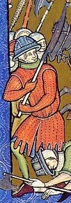 Medieval gambeson, from the Pierpont Morgan Bible.