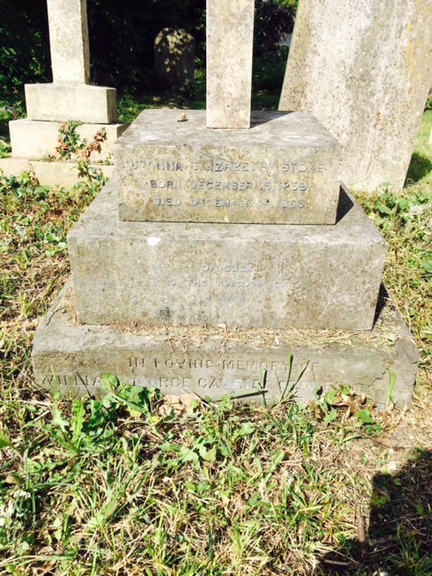 The grave of the Stokes' infant daughter and their son 