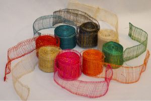Abacá ribbons.