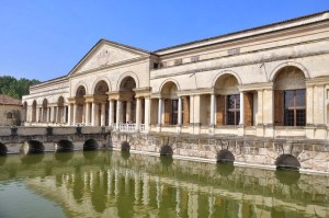 The interior courtyard of Palazzo Tè.