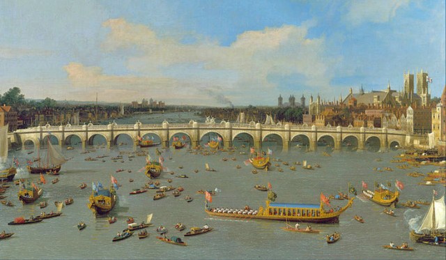 Canaletto's idealised view of the water-borne procession in 1747.