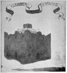 Verulam House, the seat of Sir Francis Bacon, sketched by Aubrey.