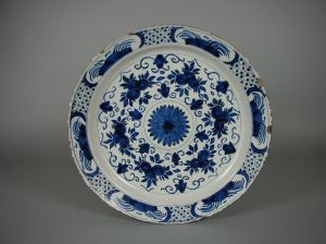 An eighteenth-century Delft charger.