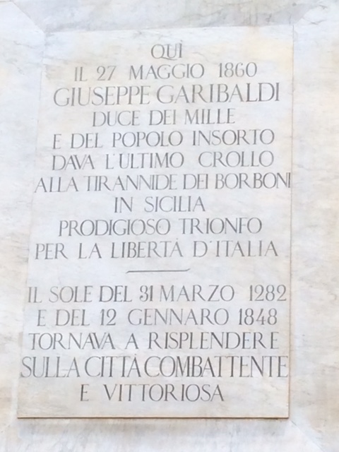 The Palermo monument to Garibaldi and his 'Thousand'.