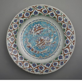 An Iznik plate from the Wallace Collection: the red colour comes from Armenian bole.