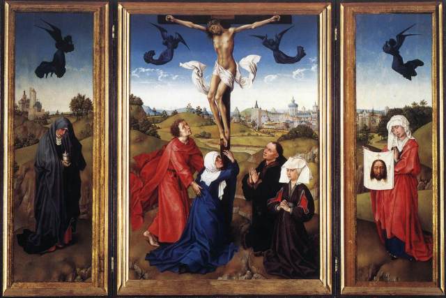 Rogier van der Weyden's 'Crucifixion' triptych. Vienna: Kunsthistorisches Museum.