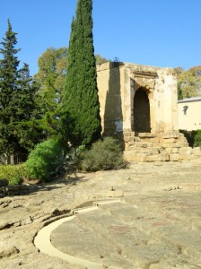 The path up to the archaeological museum, surrounded by remains of the city.