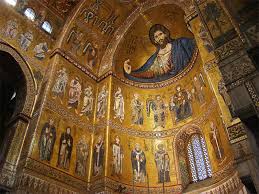 The mosaics in the cathedral of Monreale.