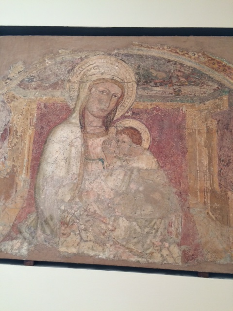 Fresco showing the Virgin and Child, from the church of San Spirito, now in the Palazzo Abbatelis.