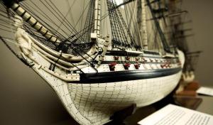 This model ship ('Le vengeur du peuple', of which the original was sunk on the Glorious First of June) was made at Portchester Castle and is now in the Vancouver Maritime Museum.