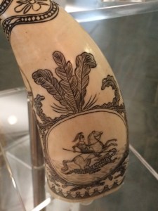 St George with rather a small dragon.