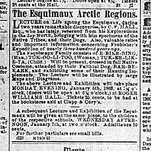 Advertisement for Hall's lecture.