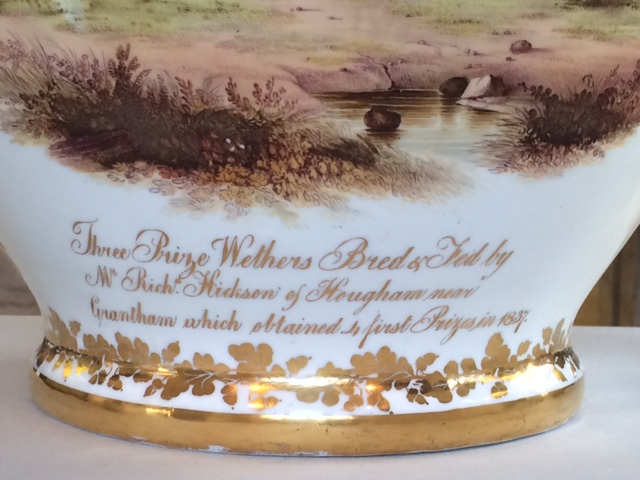 The caption reads: 'Three Prizw Wethers Bred and Fed by Mr Ricd. Hickson of Hougham near Grantham which obtained 4 first Prizes in 1837'.