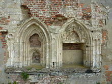 Remains of the abbey church at Hemiskem. The monastery buildings were later converted into a hospital.