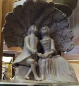 Leafy shade outdoors rather than a pew or settle inside.