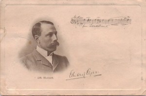 A postcard showing the eventual fame of Elgar and his masterpiece.