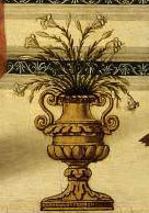 Detail from 'Virgin and Child enthroned between St Ursula and St Catherine, by Ghirlandaio, in the Fitzwilliam Museum. 