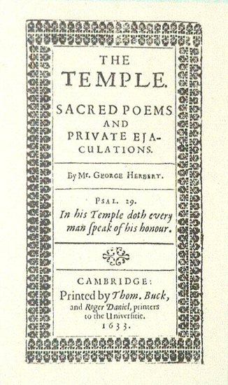 The title page of the first edition of The Temple.