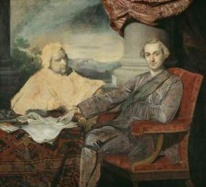 Reynolds, unfinished double portrait of Lord Rockingham and Edmund Burke. (Credit: Fitzwilliam Museum)