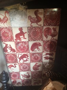William de Morgan tiles at Bourn Hall: I especially like the cheerful dodo.