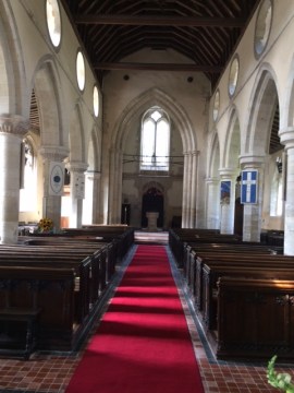 Looking west from under the rood screen.