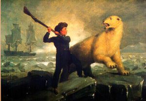 The painter Richard Westall's version of an incident in the life of Midshipman Nelson.