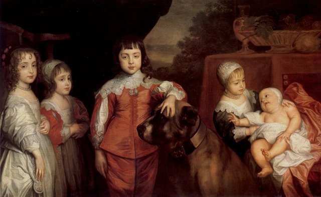 One version of Van Dyck's famous portrait of the children of Charles I.