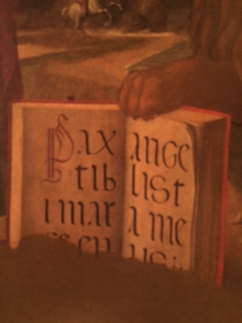 The open book held by Cima's 'Lion of St Mark'.