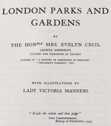 The title page. The colour plates by Lady Victoria Manners can be viewed and downloaded here