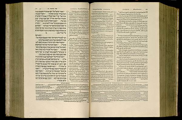 Two pages from the book of Genesis. (Harry Ransom Center, University of Texas at Austin)