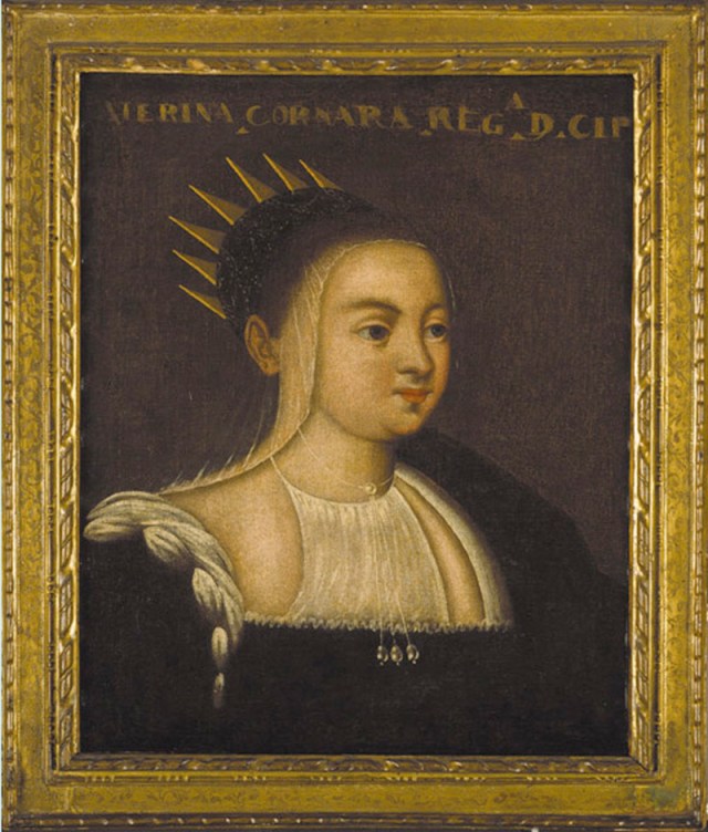 Anonymous portrait of the widowed queen, now in the Museo civico, Asolo.