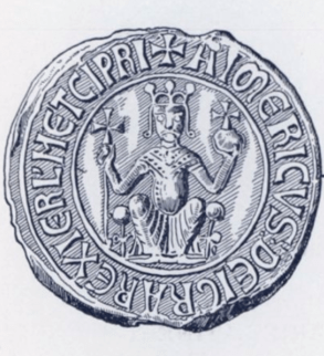 The seal of Aimery as king of Cyprus and Jerusalem.