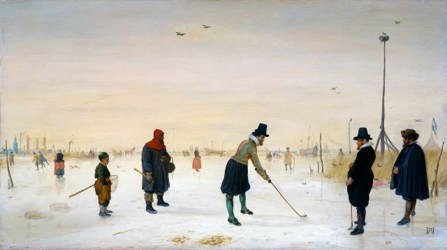Mn playing kolf on the ice, by Hendrick Avercamp ( ). (Credit: Houstom Museum of Fine Art)
