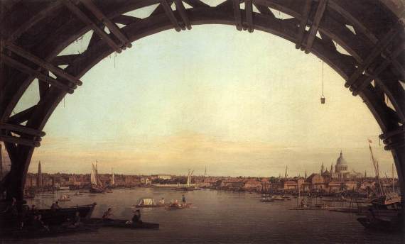 Canaletto, 'London Seen through an Arch of Westminster Bridge', 1747. (Credit: the Duke of Northumberland)