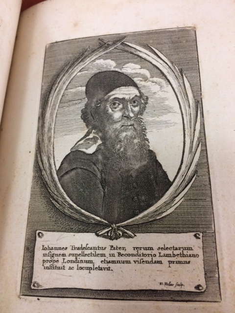 John Tradescant the Elder, from an engraving by Hollar reproduced in the pamphlet.